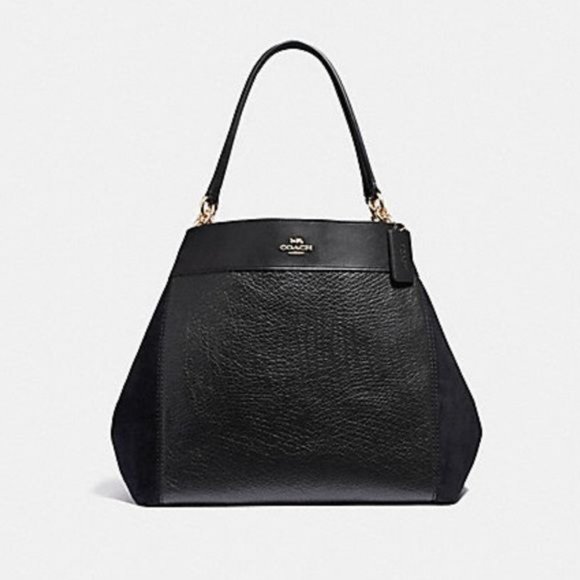 COACH Lexy‎ Mixed Leather Suede Large Shoulder Bag $550 - Picture 1 of 11